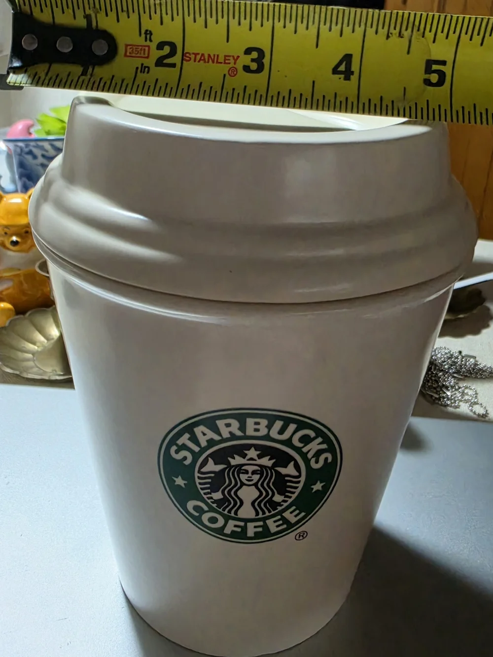 Starbucks Coffee Ceramic Canister White Green Logo Storage Jar